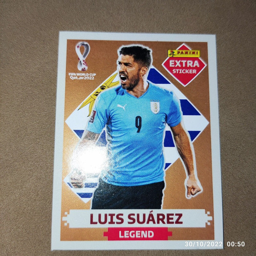 Carta Extra Sticker De Luis Suarez Bronce Panini