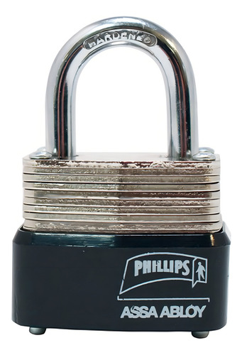 Candado Laminado 30mm Gancho Corto Llave Est Phillips Mx2498 Color Gris
