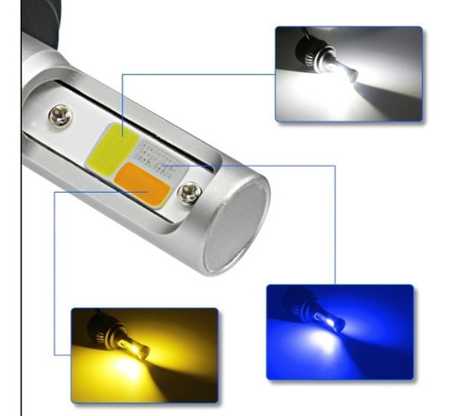 Kit Turbo De Foco Led H4 48w 6500 Lúmenes 3 Tonos Color
