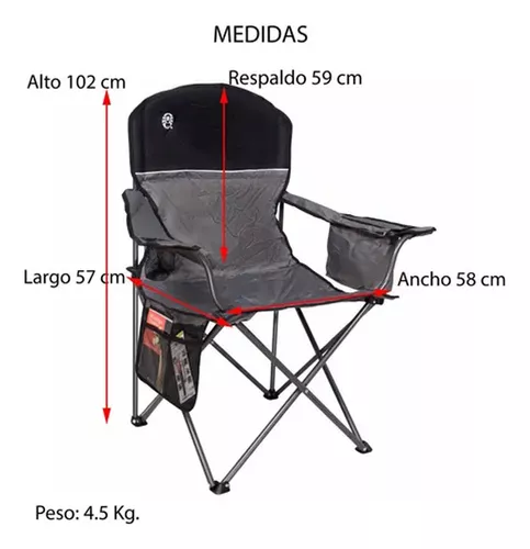 Silla Plegable Camping Director Coleman Grande 148kg C/enfr - Red