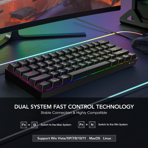 Teclado Para Juegos Koorui De 61 Teclas Con Cable, Ultracomp