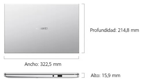 Laptop Huawei Matebook D14 I5 11.5va Gen 8gb + 512ssd Gris Color Gris espacial