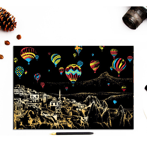 J Colorful City Series City Night Scene Scratch Paintin