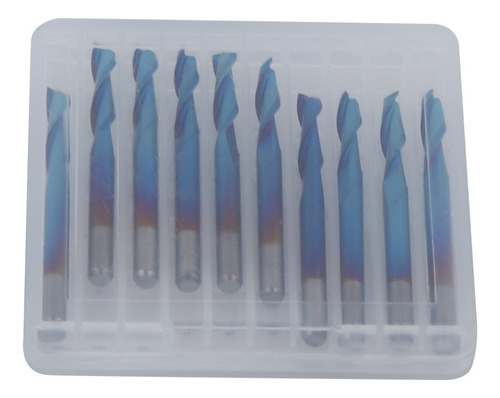 10pcs Fresa De Aleación Recubrimiento Azul Doble Filo