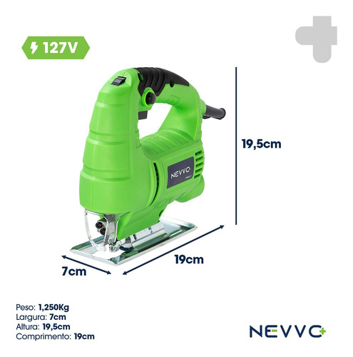 Serra Tico-tico Ttn500 127v 3000rpm C/ Base Regulável Nevvo