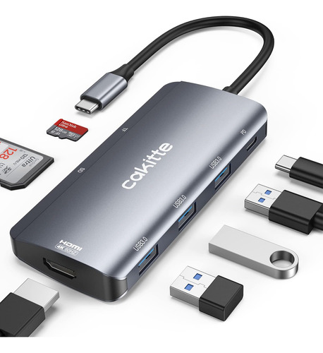 Hub Usb C, Cakitte 7 En 1 Adaptador Multipuerto Usb C A Hdmi