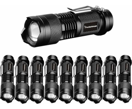 Pocketman Mini 3 Modos Cree Q5 7w 300lm Led Linterna Antorch