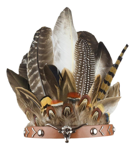 Faixa De Cabeça De Penas Indianas Para Homens E 55 A 60cm
