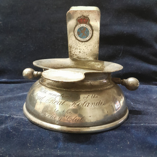 Antiguo Cenicero Decada 1910 Plateado Cenicero (Usado)