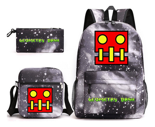 Mochila Escolar Geometry Dash Geometry Sprint De Tres Piezas