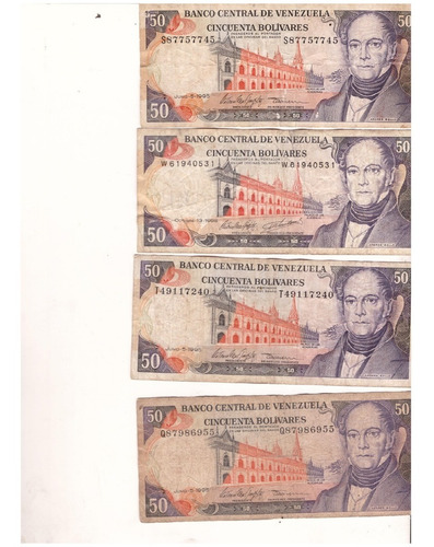 Billetes Venezolanos De 50 Bs Del Año 1995