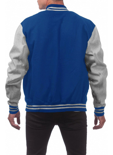 Chaqueta Bomber Deportiva De Béisbol Con Botones Para Hombre