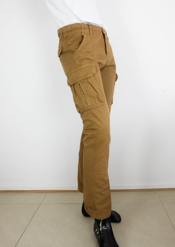 Pantalon Cargo Gabardina Camel