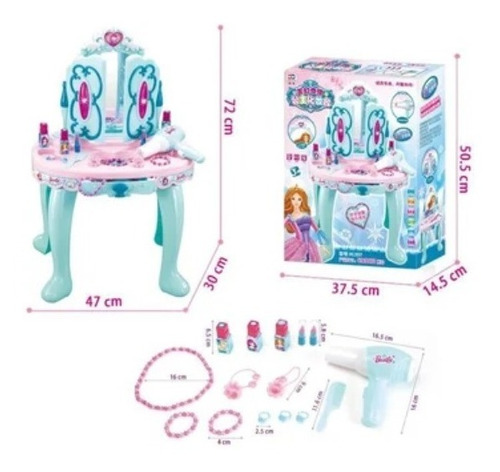 Imagen 2 de 5 de Juguete Mrs Toys Tocador Con Luces Y Sonidos-celeste