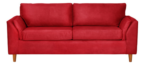 Sofa Milan 3c Cuero Kentucky Rojo