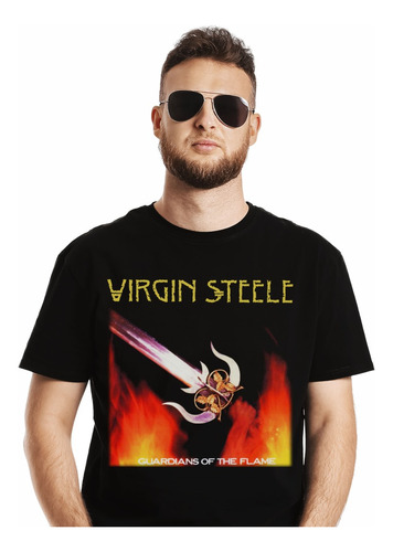 Polera Virgin Steele Guardians Of The Flame Metal Impresión