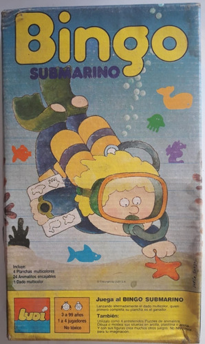 Bingo Juego De Mesa Vintage Submarino Ludi Goma Eva Infantil
