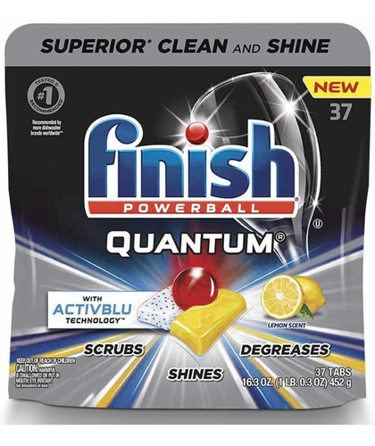 Finish Powerball Quantum Aroma Limón Detergente Lavavajillas