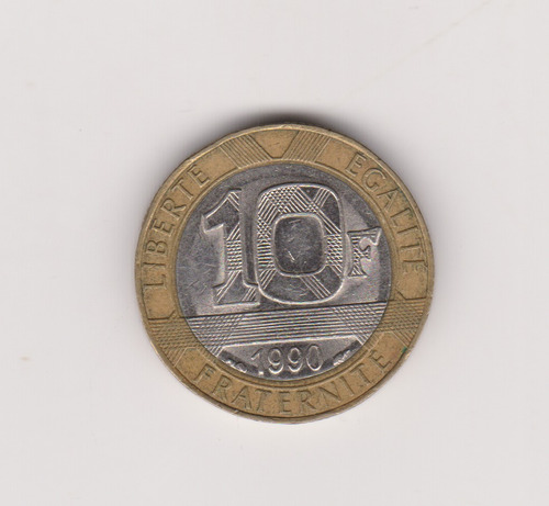 Moneda Francia 10 Francos Año 1990 Muy Bueno