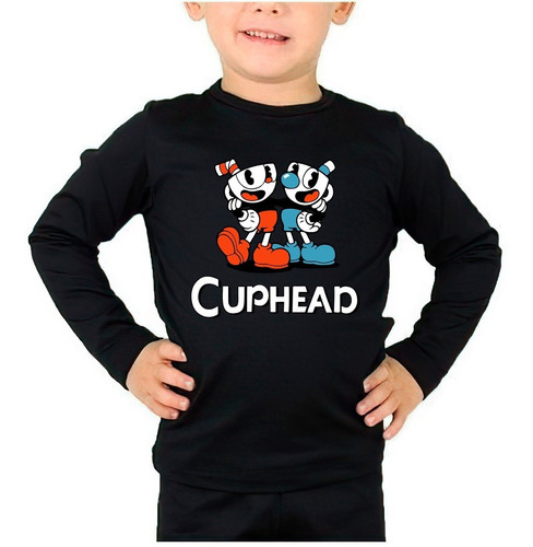 Polera Manga Larga Niña Cuphead Juego 2022 100% Algodón