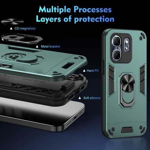 Funda Para Infinix Hot 50i Smart 9 Valiente Cambiante+mica