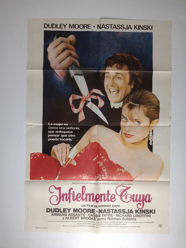 Afiche Cine Infielmente Tuya Nastasska Kinski Dudley Moore