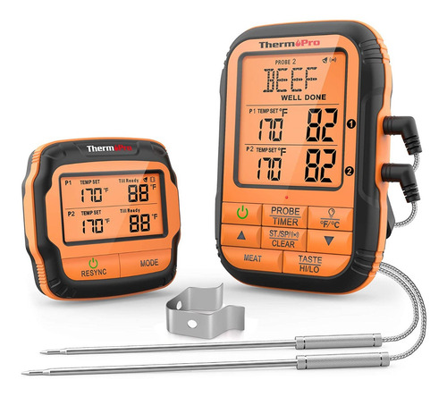 Imagen 1 de 9 de Termometro Inalambrico Thermopro Tp-28 2 Sondas Cocina Carne