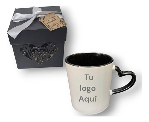 Taza Y Caja Personalizada, Asa Corazon Magic Calidad Premium