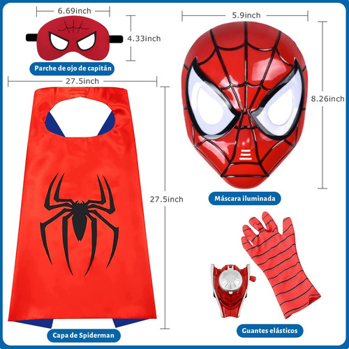 Redcrab Spiderman Disfraz De Capa Niños Cosplay