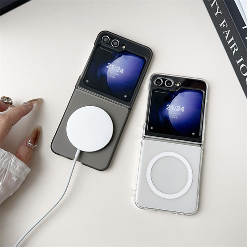 Funda Rígida Para Samsung Galaxy Z Flip 7 Z Flip 6 Z Flip 5 Z Flip 4/3, Delgada, Magnética Mate, Negra, Transparente, A Prueba De Golpes