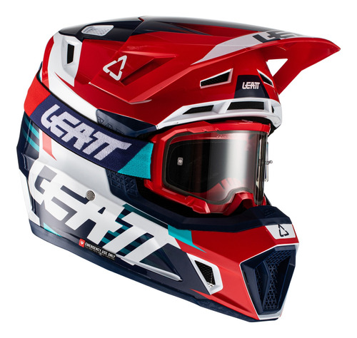 Imagen 1 de 5 de Casco Motocross Leatt - Kit Moto 7.5 V22 -royal C/antiparrra