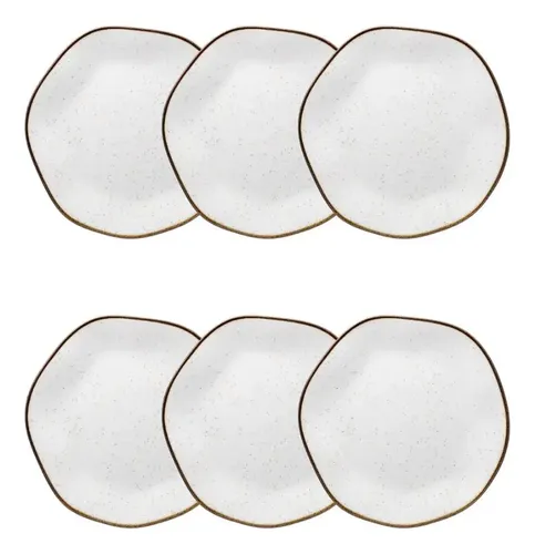 Conjunto 6 Pratos Sobremesa Ryo Maresia