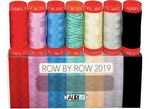 Row By Row Aurifil - Kit De 7 Carretes Pequeños, 50 Pesos