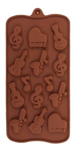*molde De Silicon 14 Musica Instrumentos Notas Choco Jabon