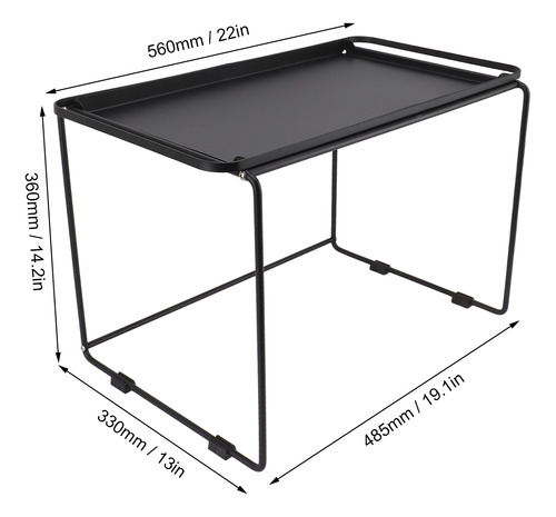 Estante De Encimera Para Microondas, Negro Y Negro