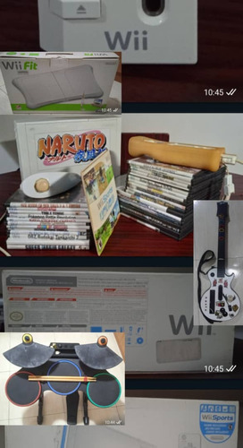 Nintendo Wii: Consola + Guitarra + Bateria + Wiifit + Juegos