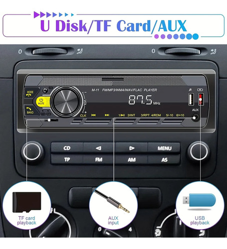 Rádio Multifuncional Estéreo Para Carro Com Leitor De Mp3