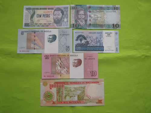 Lote De 6 Billetes Diferentes De África 