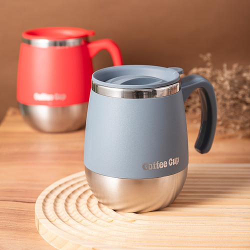 1pc Taza De Café Aislada De Acero Inoxidable Con Tapa -