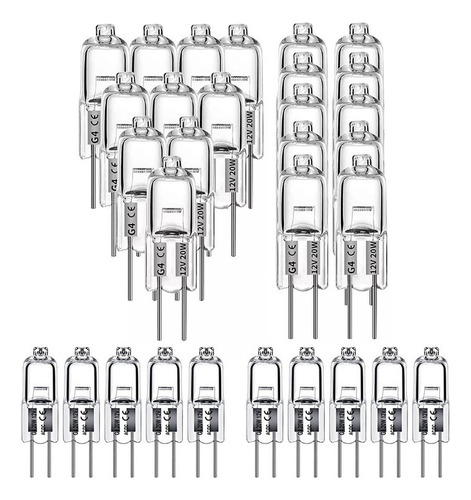 30 Bombillas Halógenas De 20 W Y 12 V, Tipo 2 Pines, De Repu