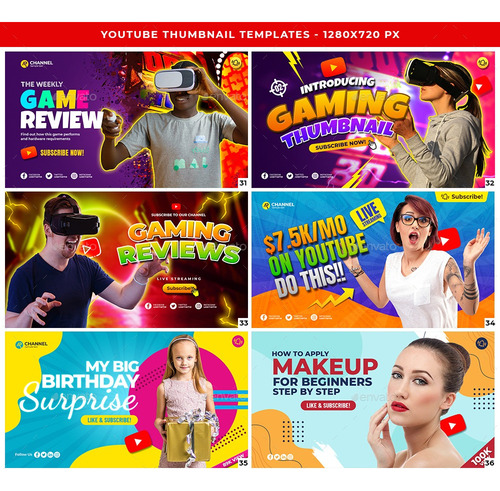 Pack 50 Thumbnail Para Youtube Pacote Artes Editáveis Psd 5