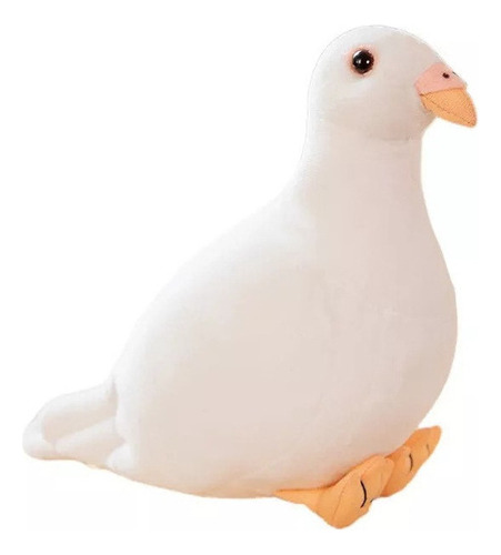 Brinquedo De Pelúcia Pombo Branco, Macio E Realista