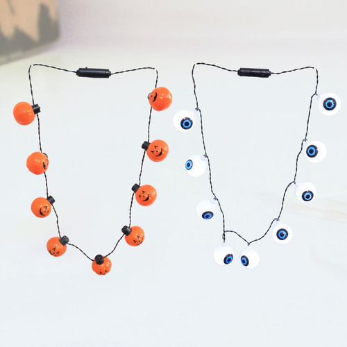 - Conjunto De Collar Led De Calabaza Sonriente Y Ojo De