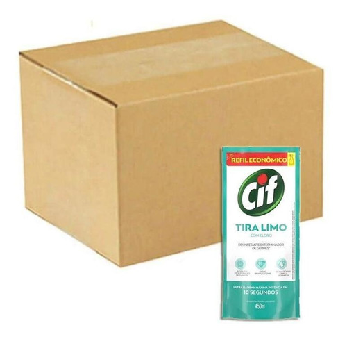 Desinfetante Uso Geral Cif Tira Limo 450ml - Refil - Kit 10