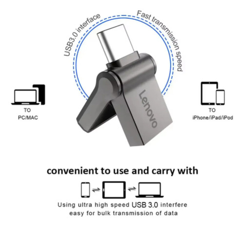 Unidad Flash Lenovo 2tb Usb 3,0 Tipo C Otg
