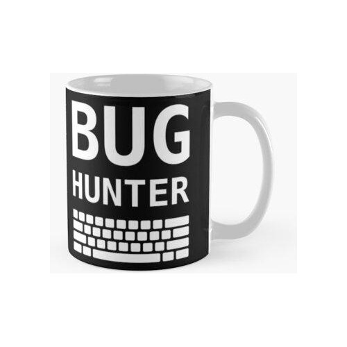 Taza Bug Hunter Con Teclado - Diseño Para Test Engineers Whi