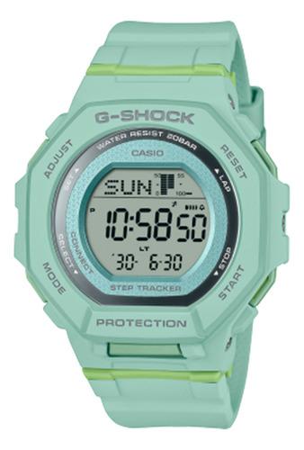 Reloj Mujer Casio Gmd-b300-3dr G-shock Correa Verde Bisel Verde Fondo Verde