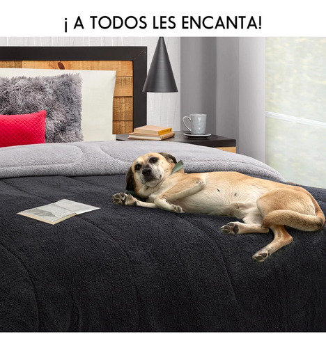 Cobertor King Size Doble Vista Negro Gris Ultra Suave Calido
