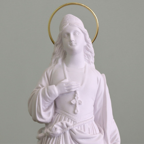 Imagem Santa Cecilia 30cm Pó De Mármore Com Auréola