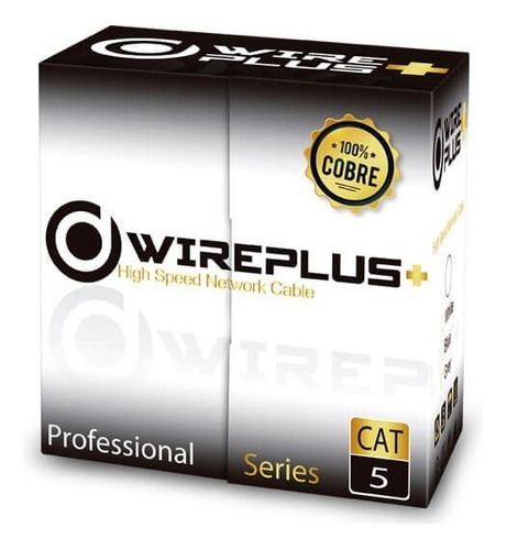 Cable Utp Data 4 Pares Cat5-e Wireplus + (305mts) 100%cobre